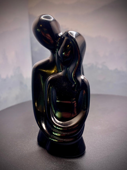 Black Obsidian Couples Embrace