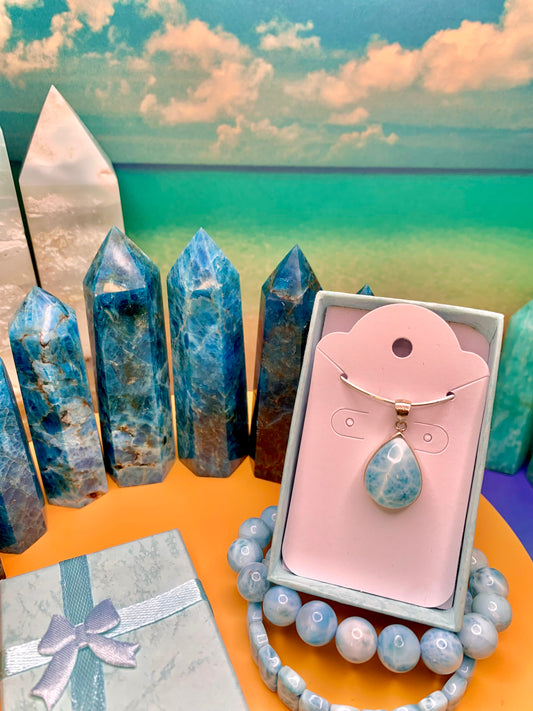 Larimar Pendant AAA Grade set in Sterling Silver