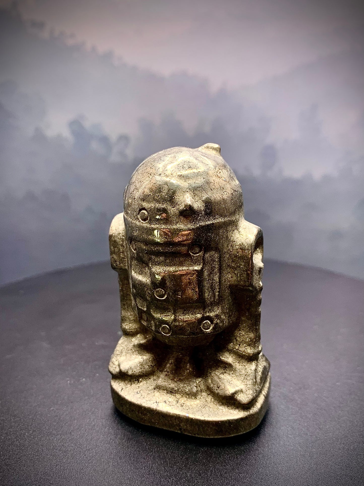 Pyrite R2D2 Carving