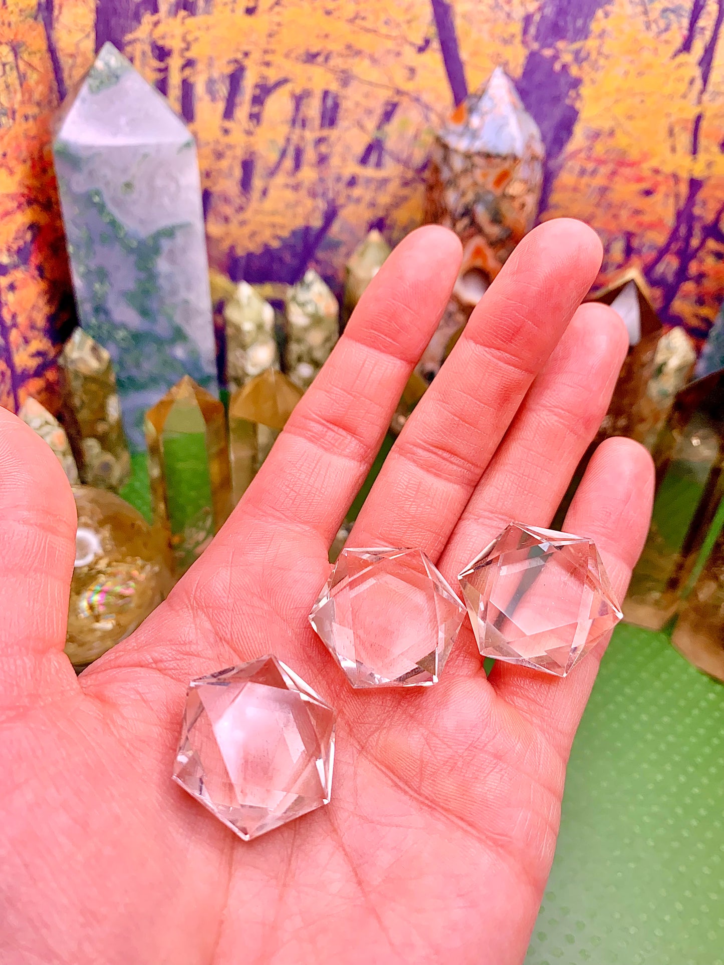 Clear Quartz Star of David Pocket Stone