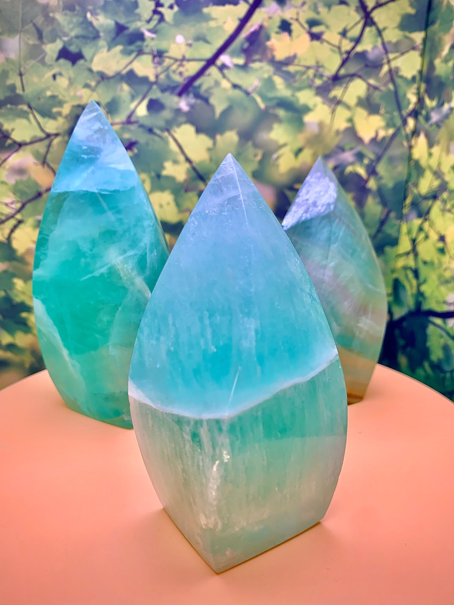 Caribbean Mint Green Fluorite Flame 🔥 Freeform