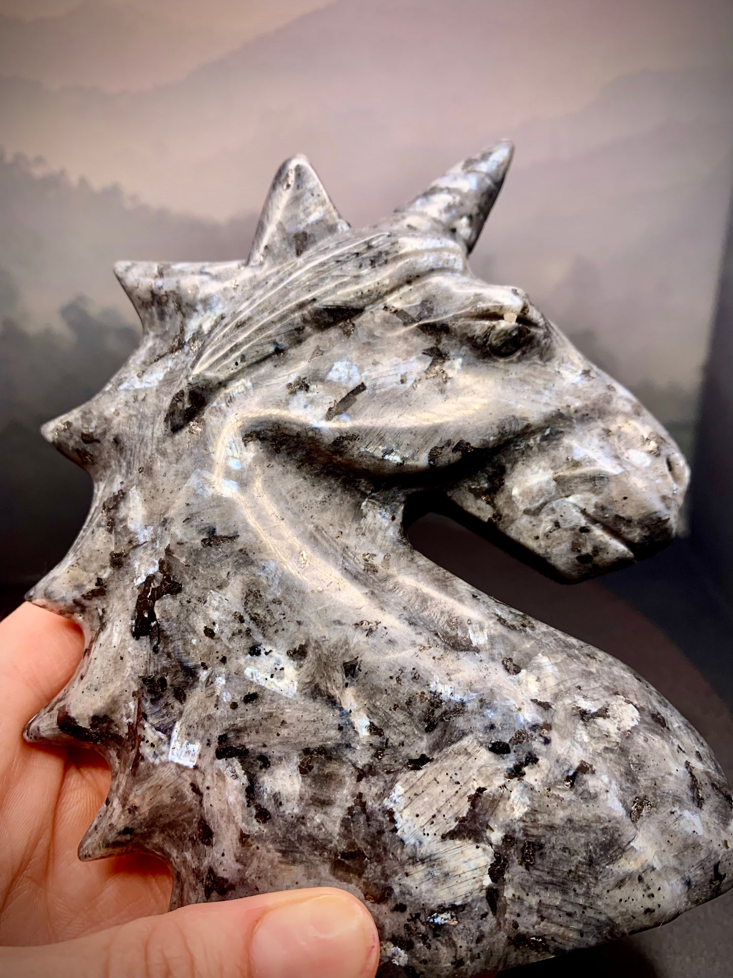 Lavikite Unicorn Carving